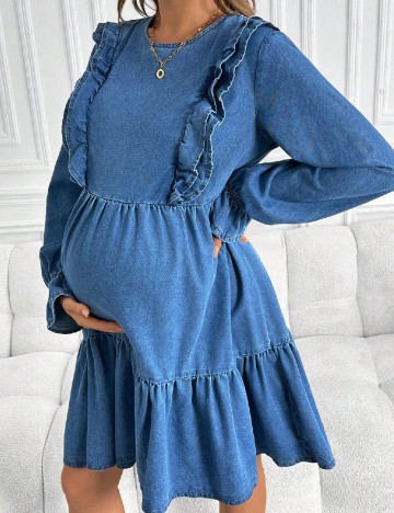 Rochie scurta SHEIN Maternity, albastru