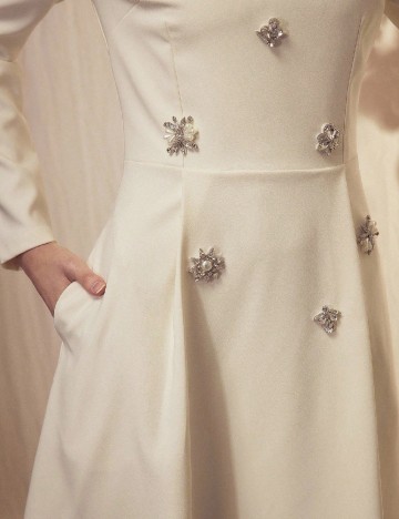 Rochie scurta MOTF, crem