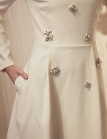 Rochie scurta MOTF, crem