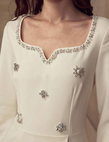 Rochie scurta MOTF, crem