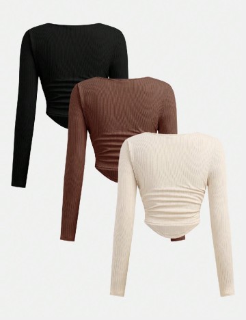 Set bluze 3 bucati Shein Kids, mix culori