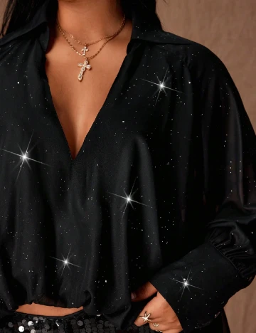 Camasa SHEIN CURVE, negru