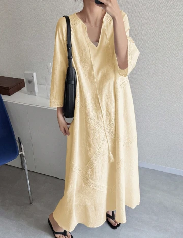 Rochie lunga Friful, galben