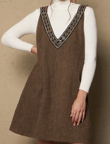 Rochie scurta SHEIN CURVE, maro