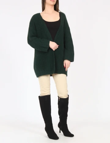 Cardigan Pull&Bear, verde inchis