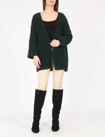 Cardigan Pull&Bear, verde inchis