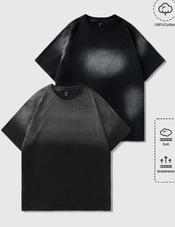 Set Tricou 2 bucati Romwe, negru