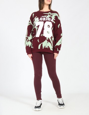 Bluza Oversize Pull&Bear, visiniu