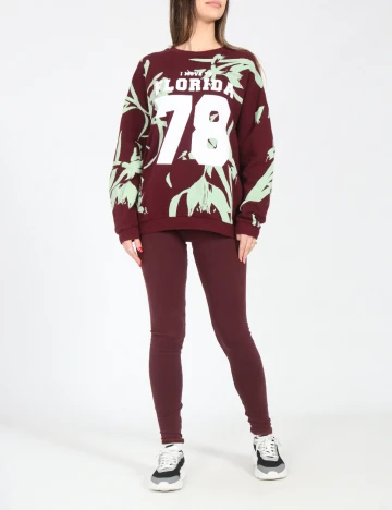 Bluza Oversize Pull&Bear, visiniu