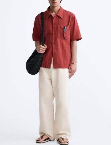 
						Camasa Zara, caramiziu