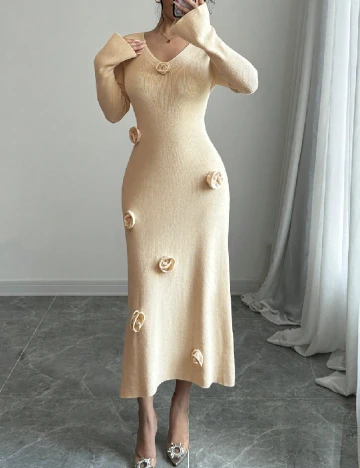 Rochie medie SHEIN, crem