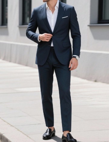 
						Costum SHEIN Plus Size Men, bleumarin