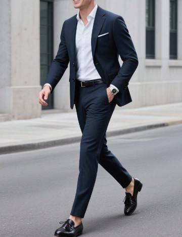 Costum SHEIN Plus Size Men, bleumarin