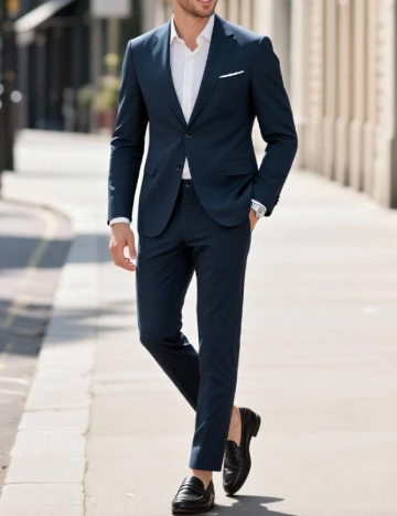 Costum SHEIN Plus Size Men, bleumarin