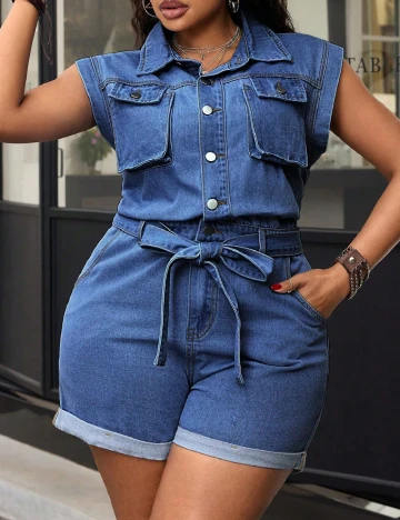 Salopeta SHEIN CURVE, albastru