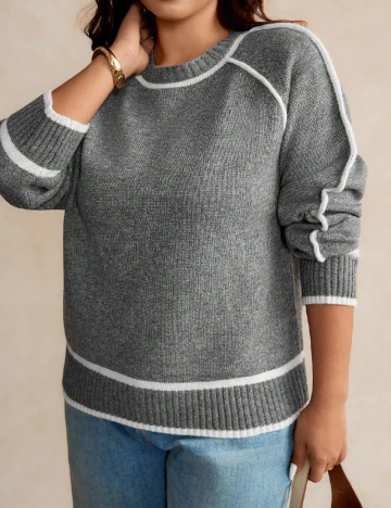 Bluza SHEIN CURVE, gri