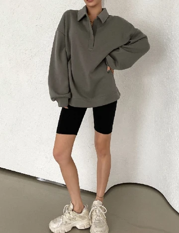 Bluza Oversize Dazy, gri inchis