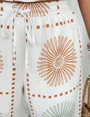 Pantaloni SHEIN CURVE, alb