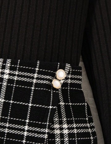 Compleu Shein Kids, negru/alb