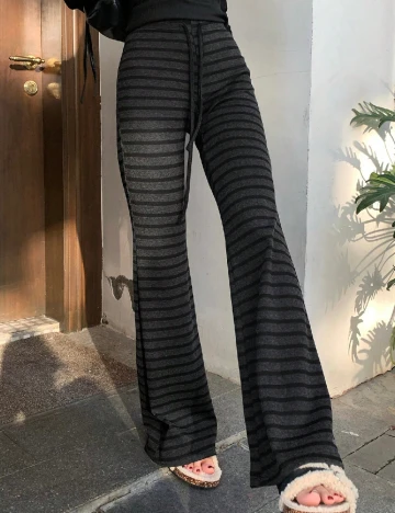 Pantaloni Dazy, negru/gri