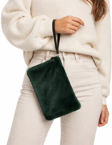 Geanta Pull&Bear, verde inchis