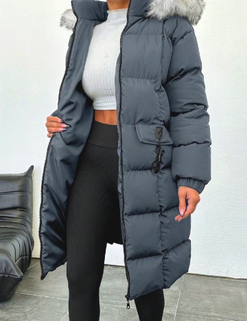 Geaca SHEIN, gri petrol