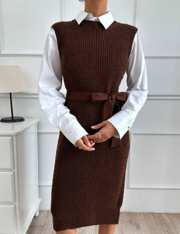 Rochie medie SHEIN, maro