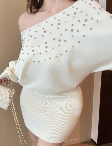 Rochie scurta SHEIN CURVE, crem