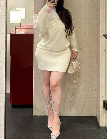 Rochie scurta SHEIN CURVE, crem