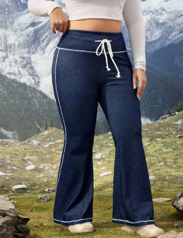 Pantaloni SHEIN CURVE, albastru