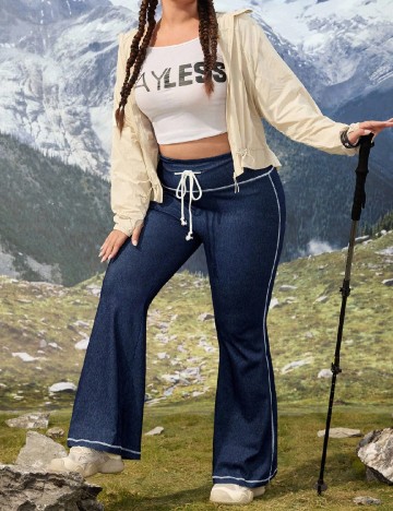 Pantaloni SHEIN CURVE, albastru