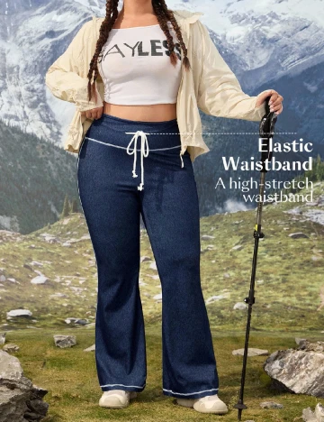 Pantaloni SHEIN CURVE, albastru