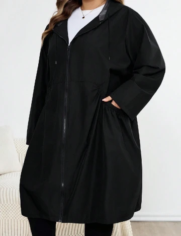 Jacheta impermeabila SHEIN CURVE, negru