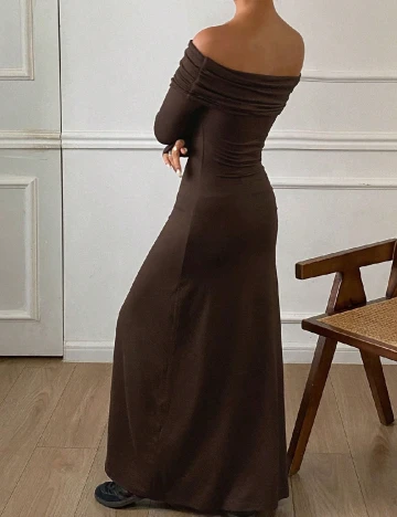 Rochie lunga Dazy, maro