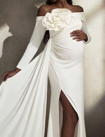 Rochie lunga SHEIN Maternity, alb