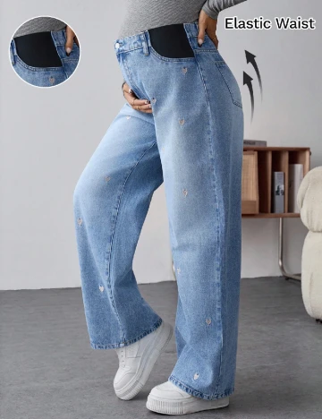 Blugi SHEIN Maternity, bleu