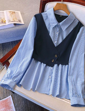 
						Camasa SHEIN CURVE, albastru