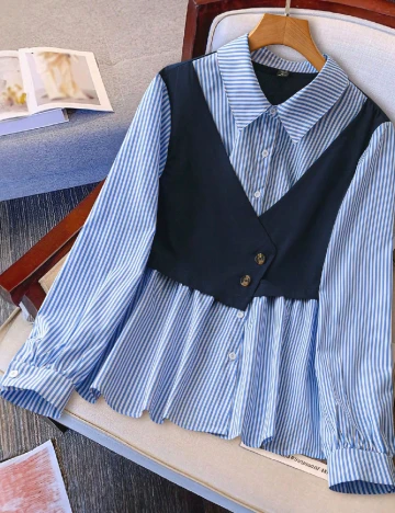 Camasa SHEIN CURVE, albastru