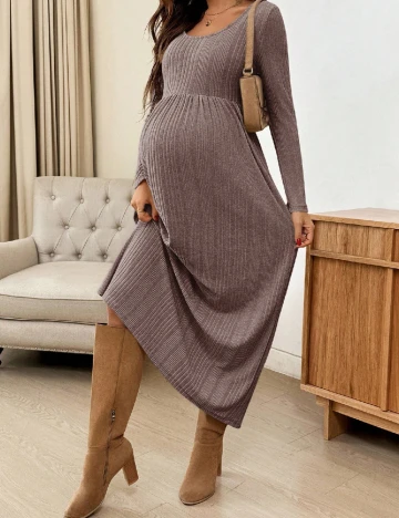Rochie lunga SHEIN Maternity, maro