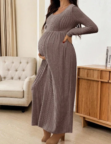 Rochie lunga SHEIN Maternity, maro
