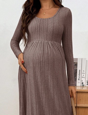 Rochie lunga SHEIN Maternity, maro