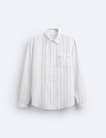 Camasa Zara, alb/gri