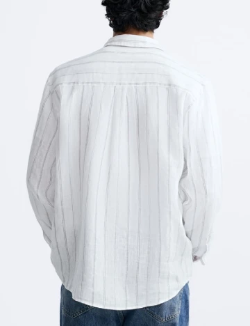 Camasa Zara, alb/gri