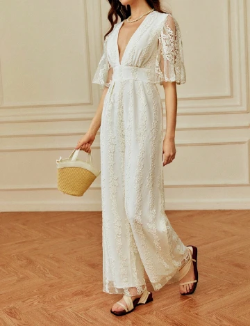 Salopeta SHEIN, ecru