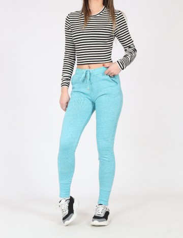 
						Pantaloni Bershka, turcoaz