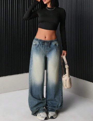 
						Blugi SHEIN, albastru