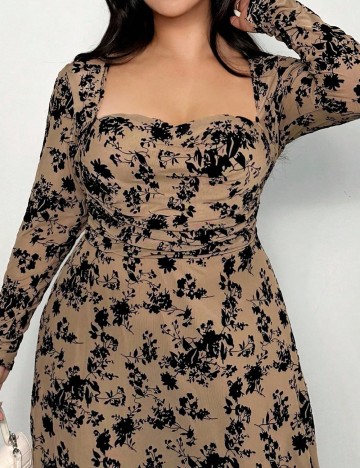 Rochie lunga SHEIN CURVE, maro