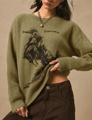 
						Pulover SHEIN, verde