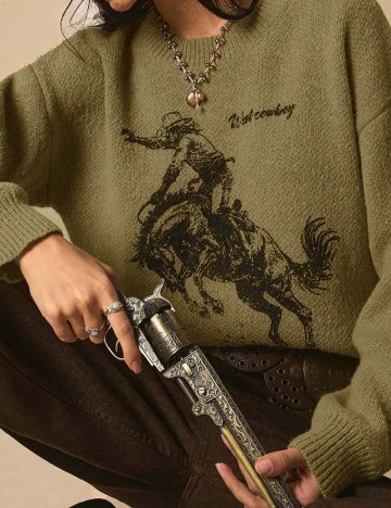 Pulover SHEIN, verde