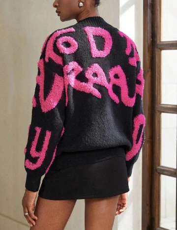 Cardigan Aveloria, negru/roz